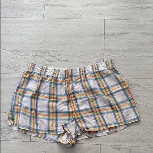 Colorful Plaid Boxer Shorts Women